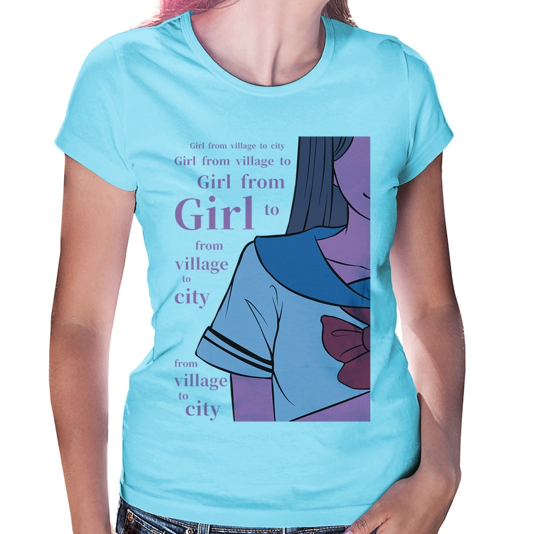 Baby Look Girl From Village To City - Azul Bebê