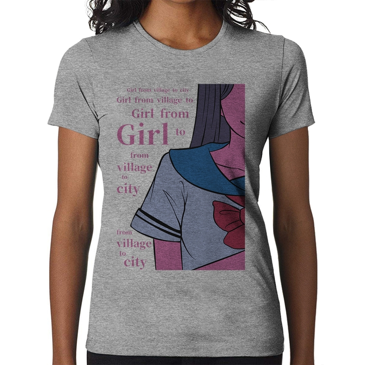 Baby Look Girl From Village To City - Cinza