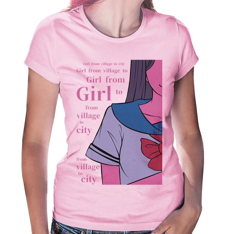 Baby Look Girl From Village To City - Rosa Bebê