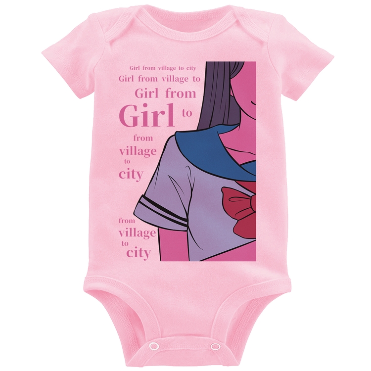 Body Bebê Girl From Village To City - Rosa Bebê