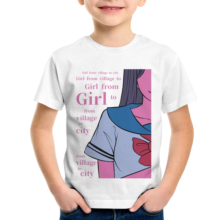 Camiseta Infantil Girl From Village To City