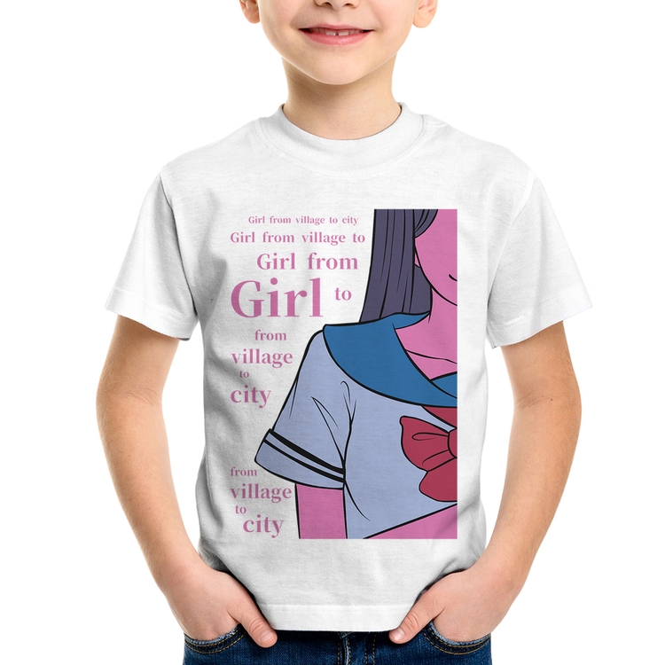 Camiseta Infantil Girl From Village To City