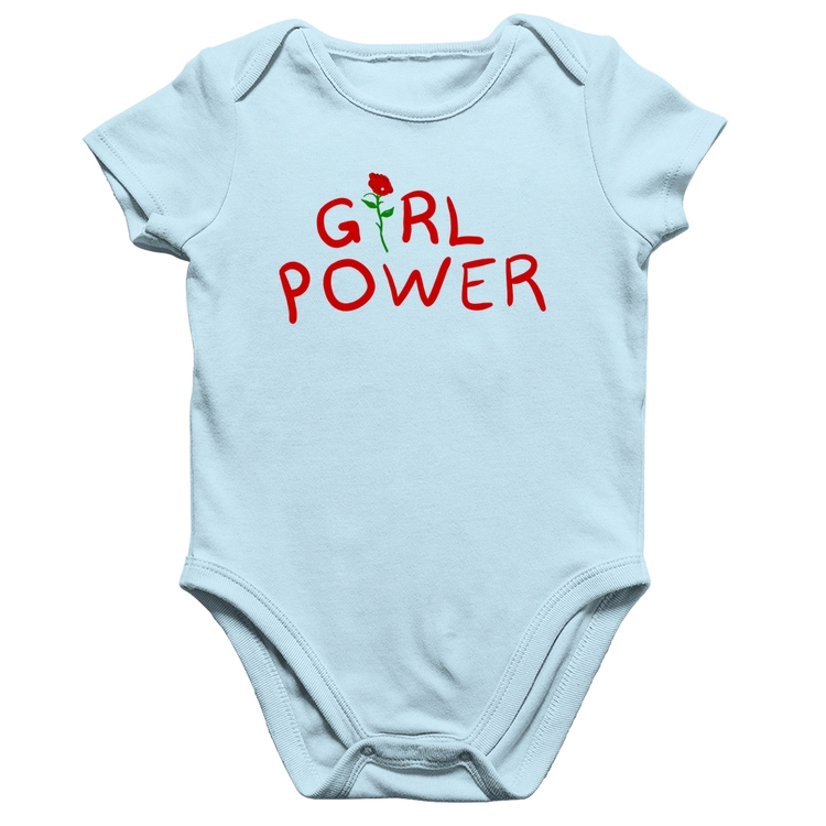 Body Bebê Algodão Girl Power - Azul Bebê