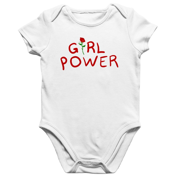 Body Bebê Algodão Girl Power - Branco