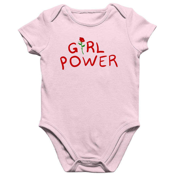 Body Bebê Algodão Girl Power - Rosa Bebê