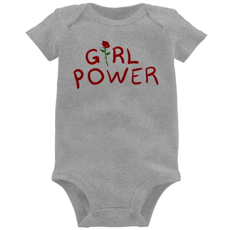 Body Bebê Girl Power - Cinza