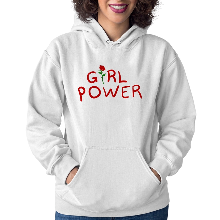 Moletom Feminino Girl Power - Branco