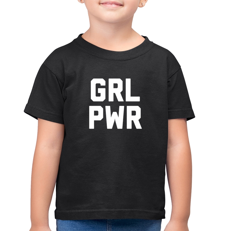 Camiseta Algodão Infantil Grl Pwr - Girl Power