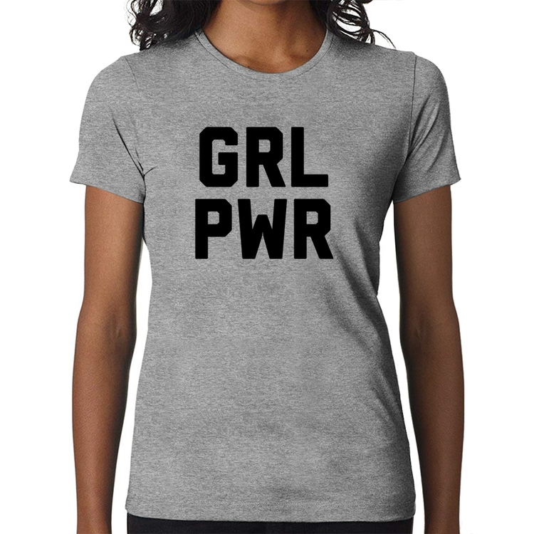 Baby Look Grl Pwr - Girl Power - Cinza