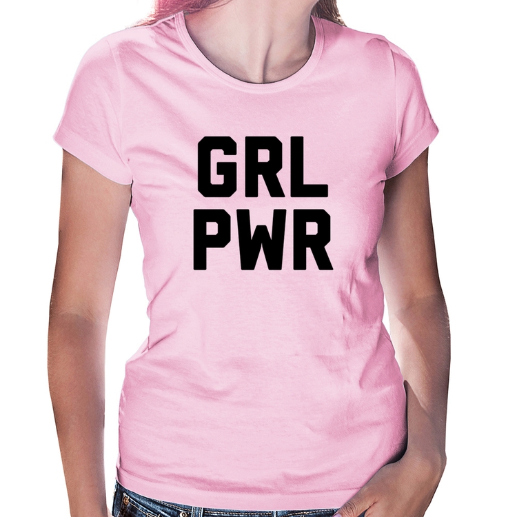 Baby Look Grl Pwr - Girl Power - Rosa Bebê