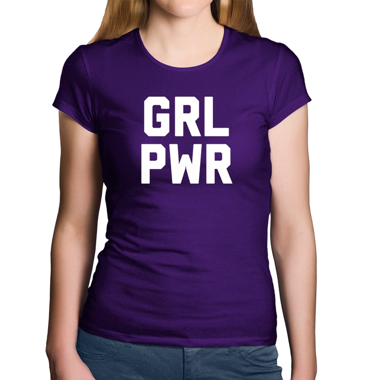 Baby Look Algodão Grl Pwr - Girl Power - Roxa