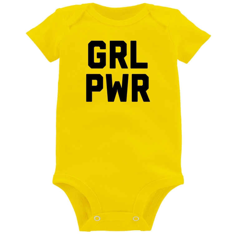 Body Bebê Grl Pwr - Girl Power - Amarelo