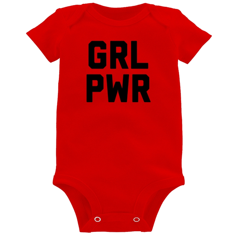 Body Bebê Grl Pwr - Girl Power - Vermelho