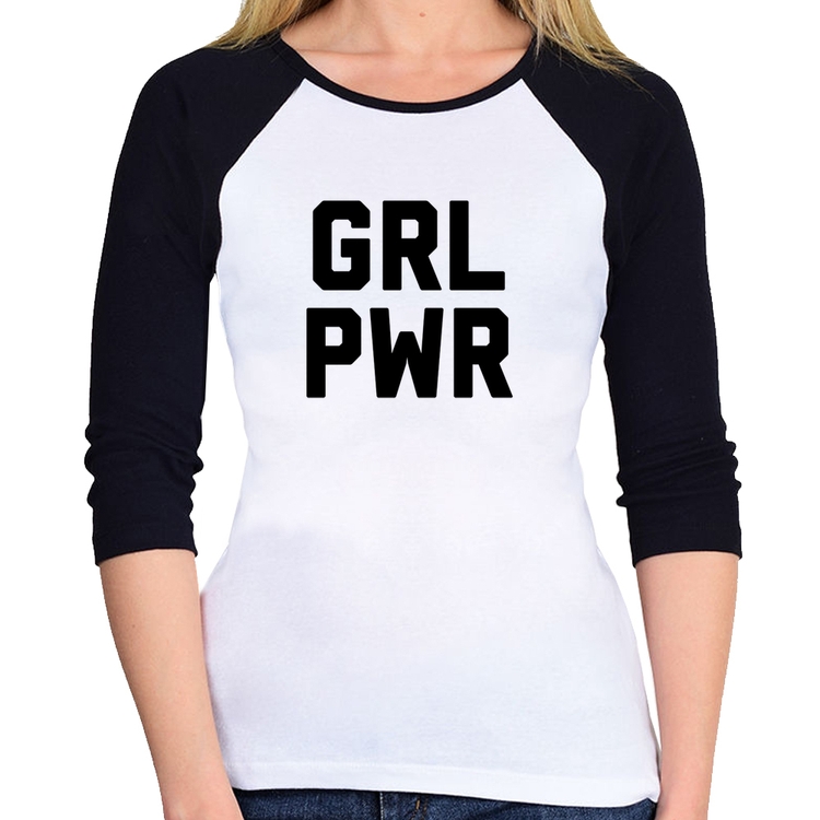 Baby Look Raglan Grl Pwr - Girl Power Manga 3/4