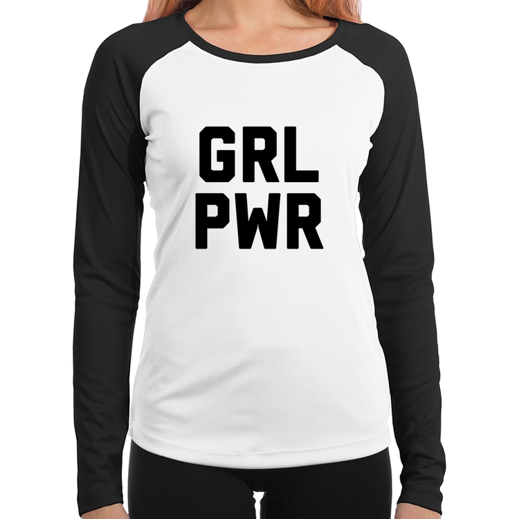 Baby Look Raglan Grl Pwr - Girl Power Manga Longa