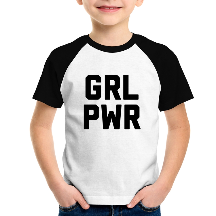 Camiseta Raglan Infantil Grl Pwr - Girl Power