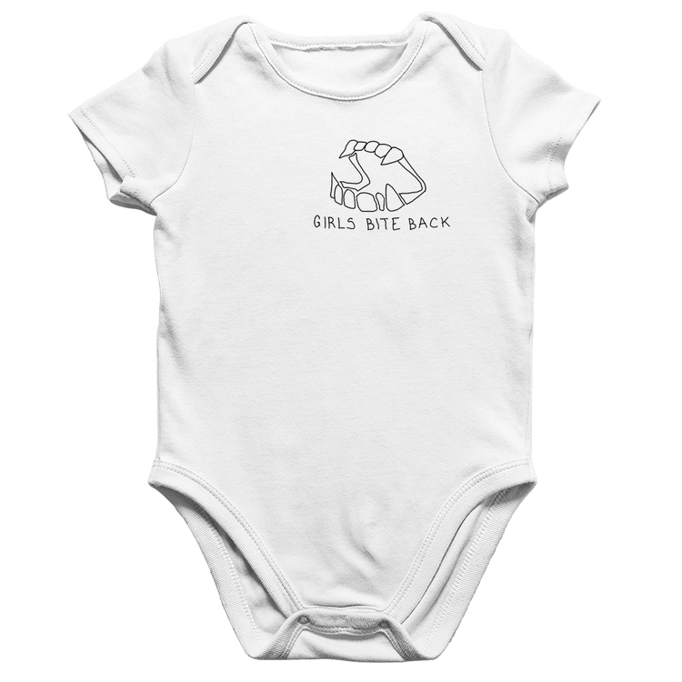 Body Bebê Algodão Girls bite back - Branco