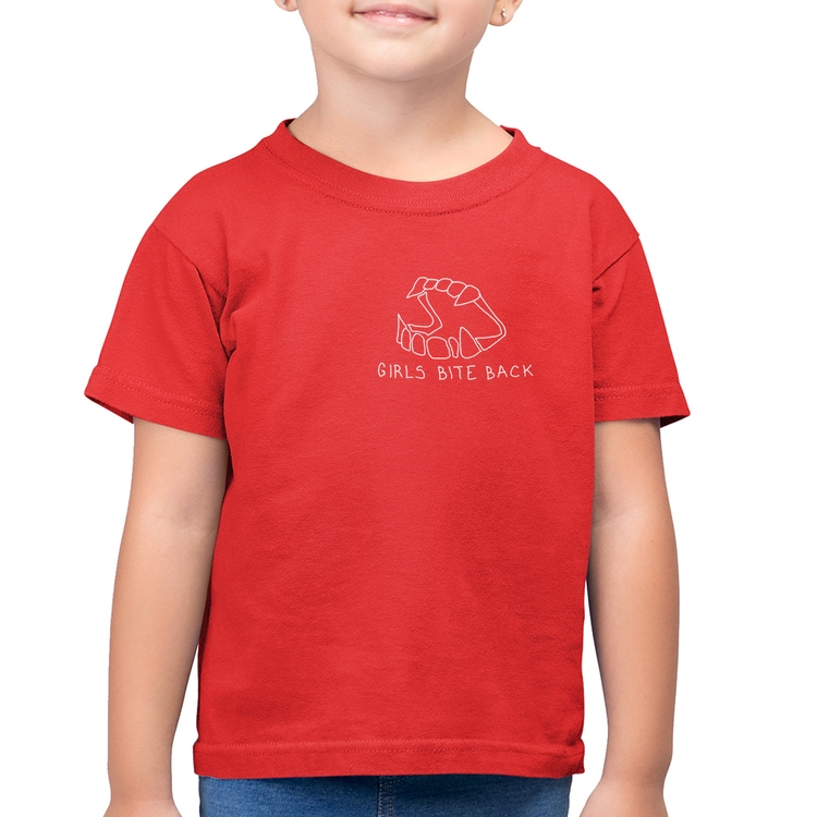 Camiseta Algodão Infantil Girls bite back - Vermelha