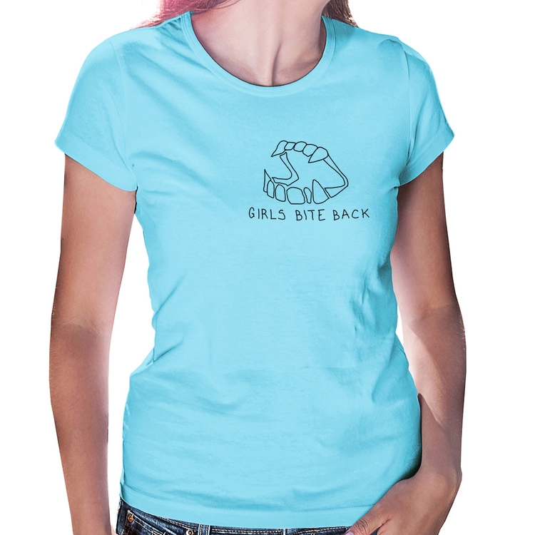 Baby Look Girls bite back - Azul Bebê