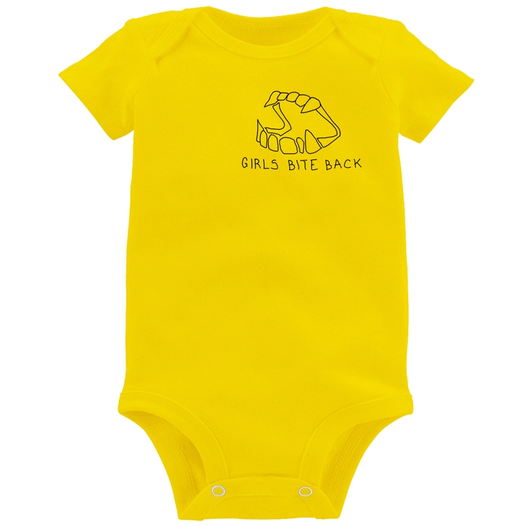 Body Bebê Girls bite back - Amarelo