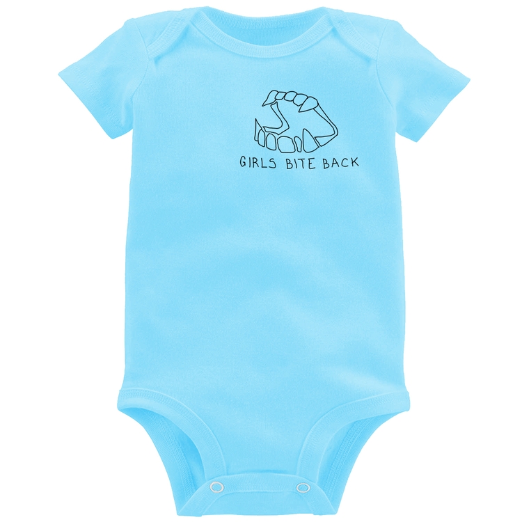 Body Bebê Girls bite back - Azul Bebê