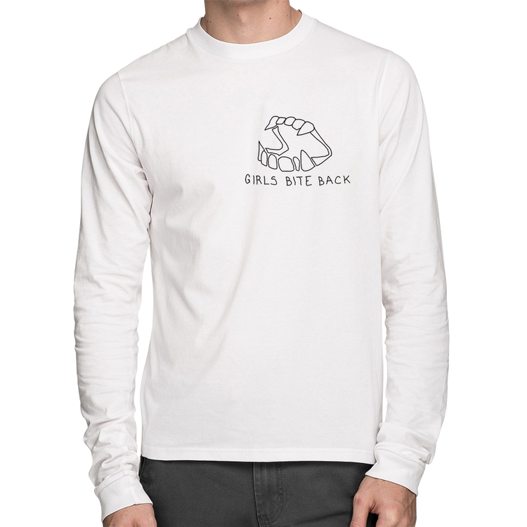 Camiseta Algodão Girls bite back Manga Longa - Branca