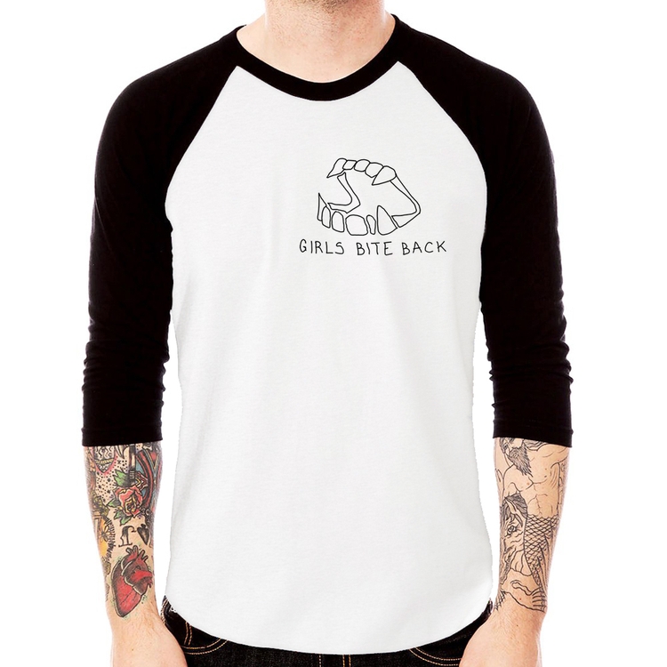 Camiseta Raglan Girls bite back Manga 3/4