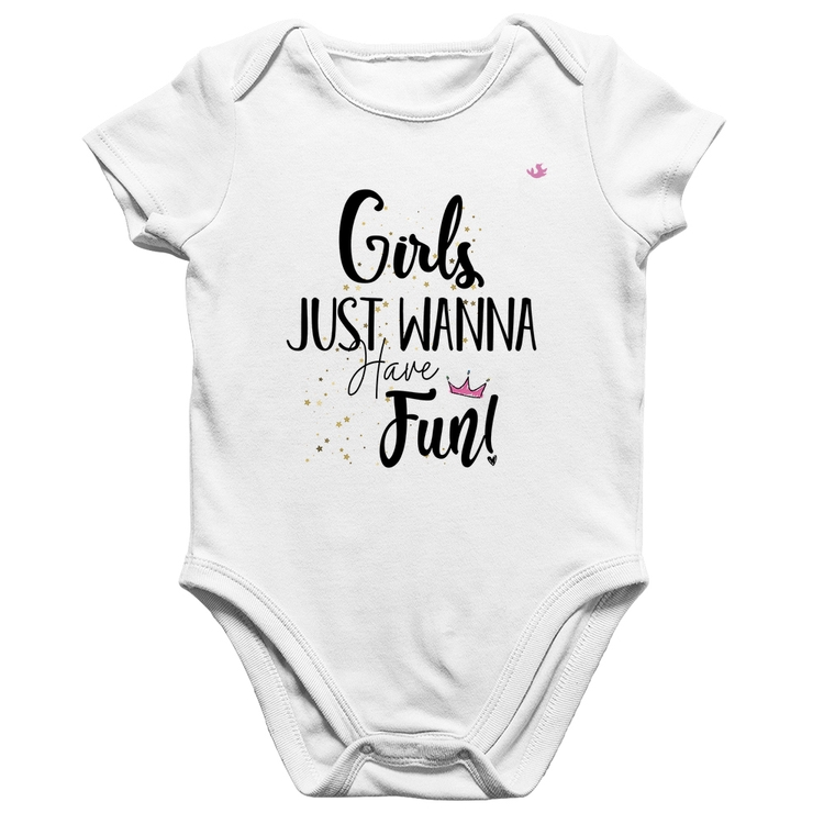 Body Bebê Algodão Girls just wanna have fun! - Branco