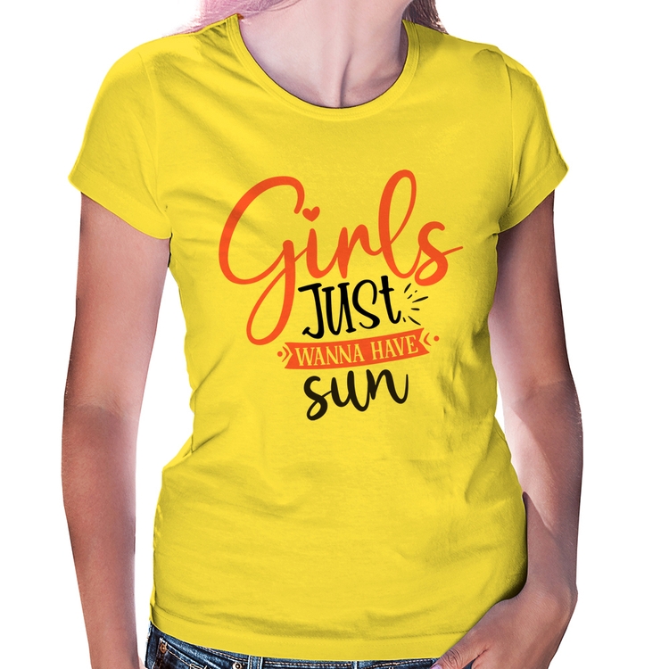Baby Look Girls Just Wanna Have Sun - Amarela