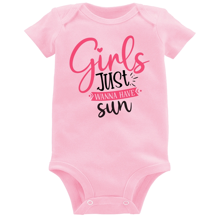 Body Bebê Girls Just Wanna Have Sun - Rosa Bebê