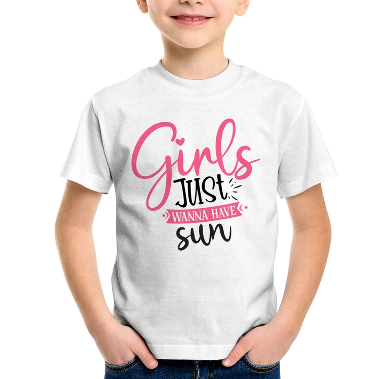 Camiseta Infantil Girls Just Wanna Have Sun