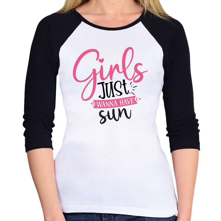 Baby Look Raglan Girls Just Wanna Have Sun Manga 3/4