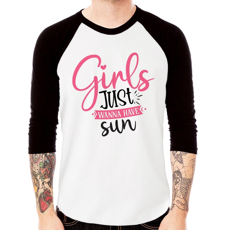 Camiseta Raglan Girls Just Wanna Have Sun Manga 3/4