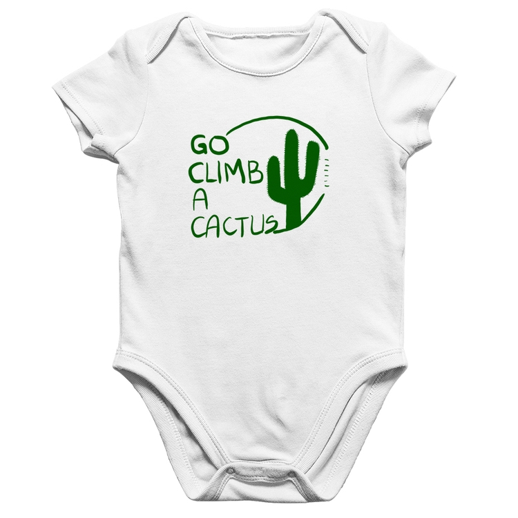 Body Bebê Algodão Go climb a cactus - Branco