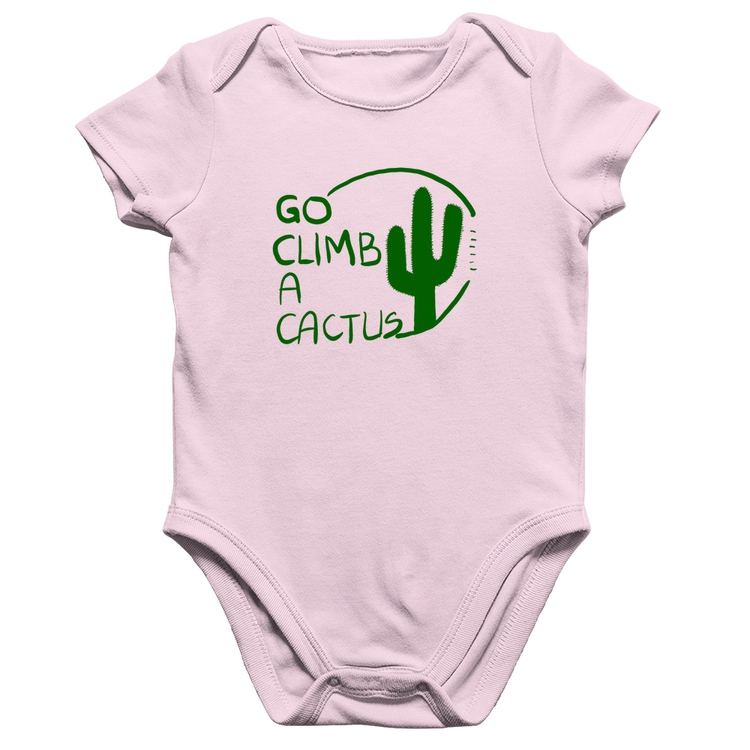 Body Bebê Algodão Go climb a cactus - Rosa Bebê