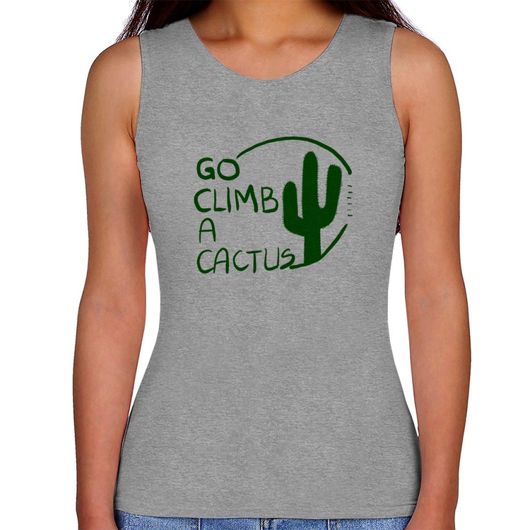 Regata Feminina Go climb a cactus - Cinza