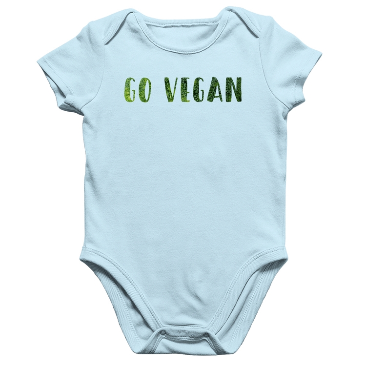 Body Bebê Algodão Go Vegan - Azul Bebê