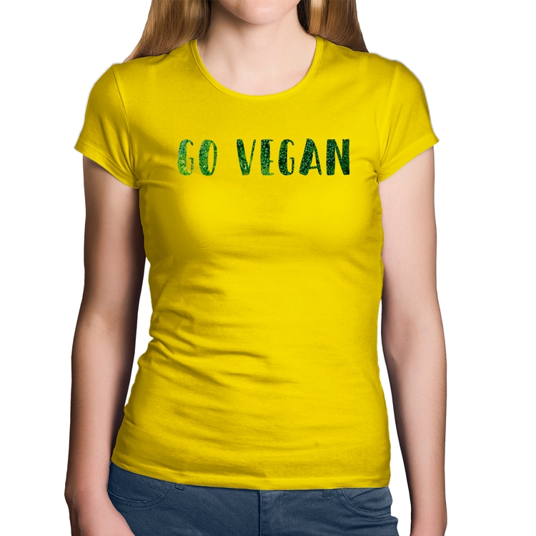 Baby Look Algodão Go Vegan - Amarela