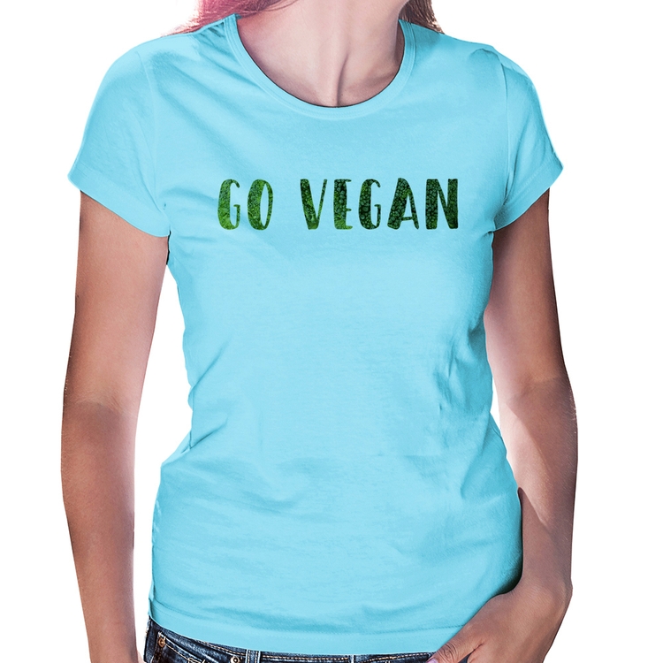 Baby Look Go Vegan - Azul Bebê