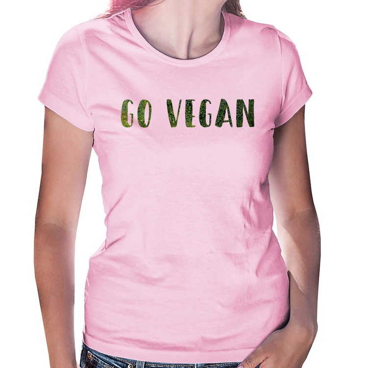 Baby Look Go Vegan - Rosa Bebê