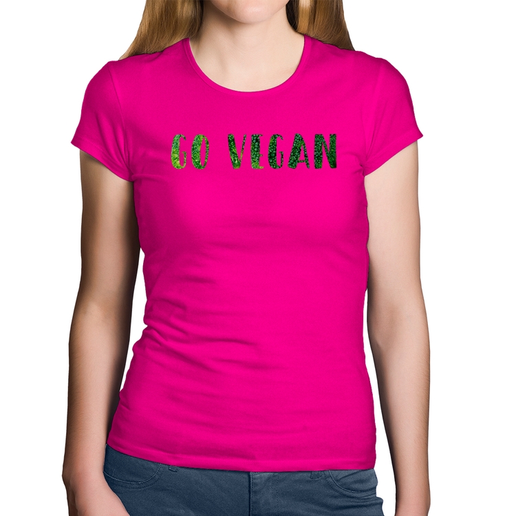 Baby Look Algodão Go Vegan - Rosa