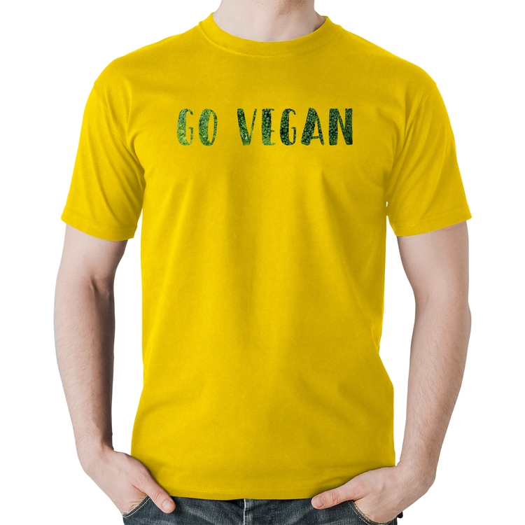 Camiseta Algodão Go Vegan - Amarela