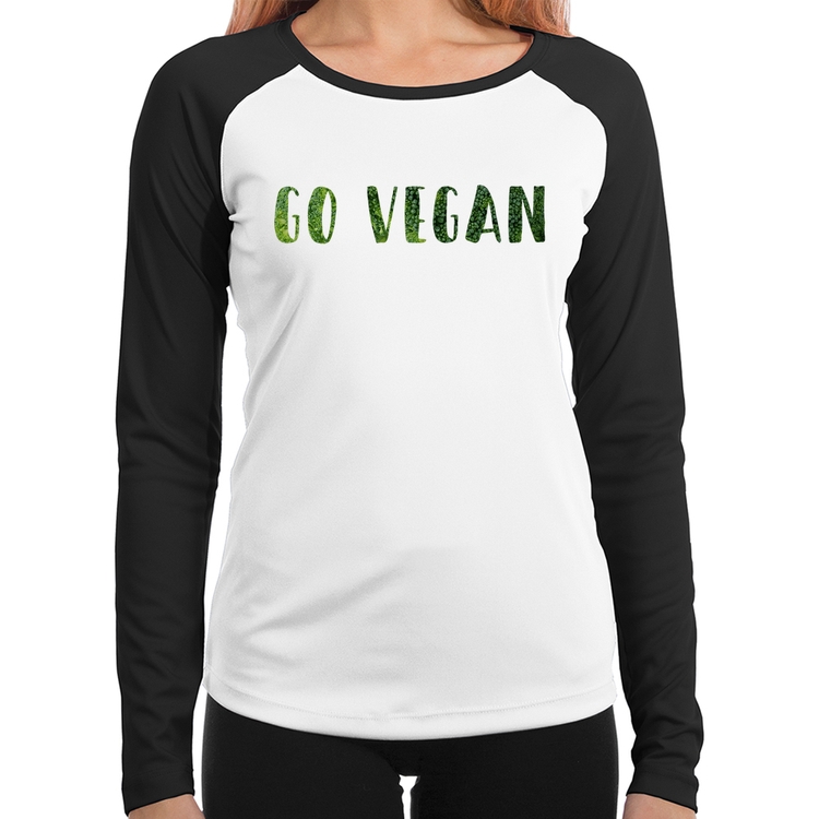 Baby Look Raglan Go Vegan Manga Longa