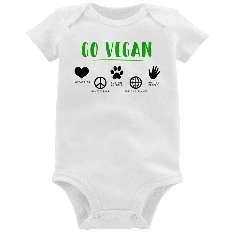 Body Bebê Go Vegan Símbolos