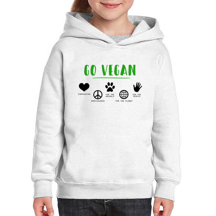 Moletom Infantil Go Vegan Símbolos