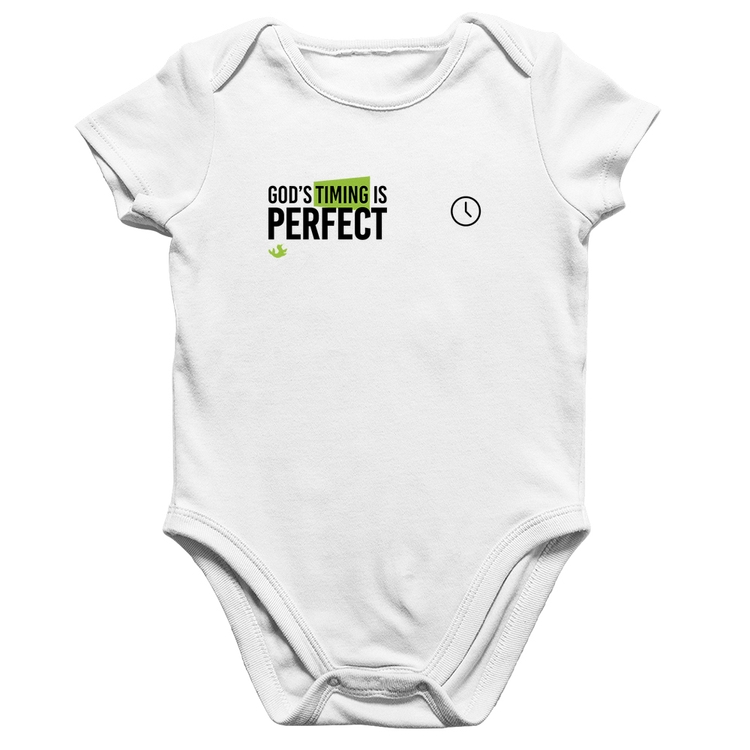 Body Bebê Algodão God's timing is perfect - Branco