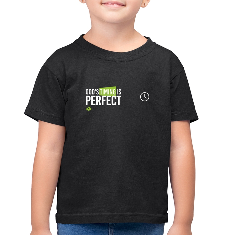 Camiseta Algodão Infantil God's timing is perfect