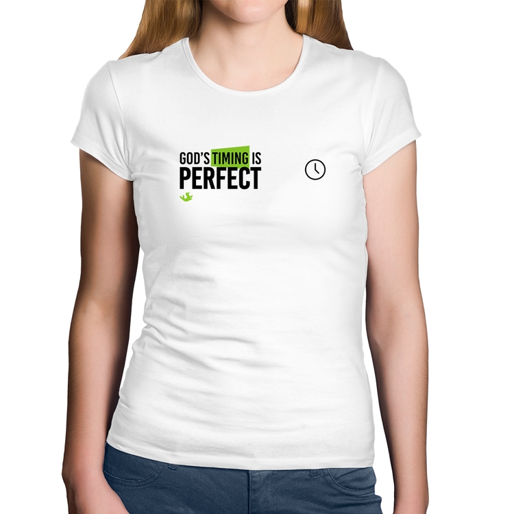 Baby Look Algodão God's timing is perfect - Branca