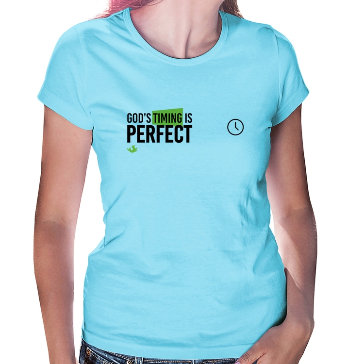 Baby Look God's timing is perfect - Azul Bebê