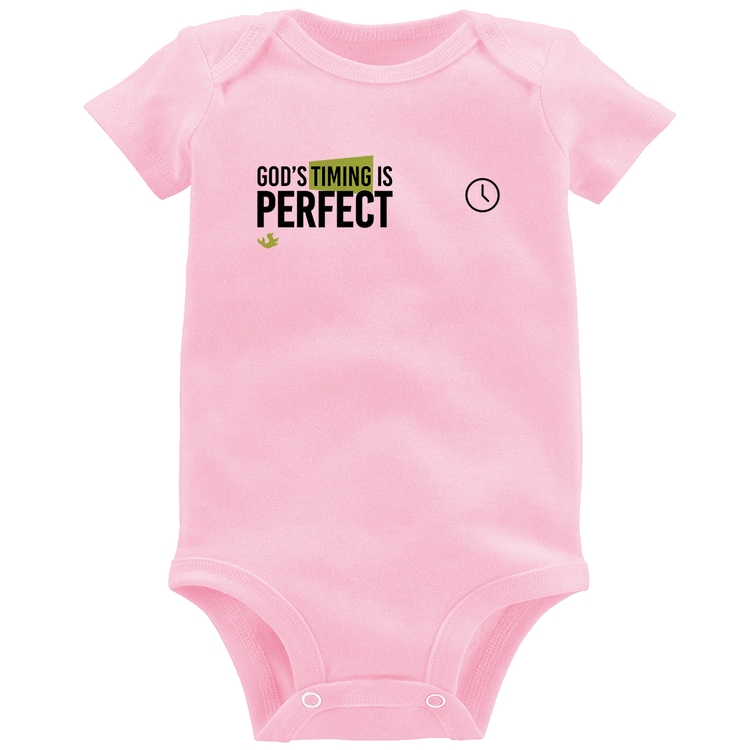 Body Bebê God's timing is perfect - Rosa Bebê